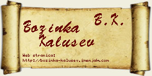 Božinka Kalušev vizit kartica